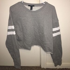 Grey long sleeve crop top sweater